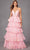 Juliet Dresses JT2438K - Plunging Tiered A-Line Prom Gown Evening Dresses XS / Candy Pink
