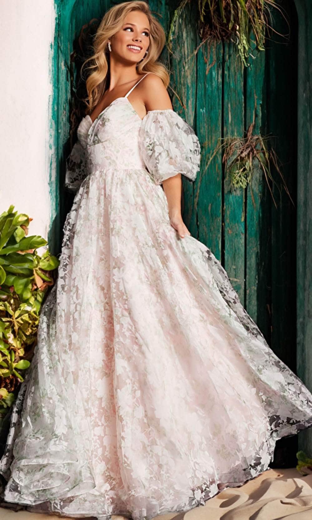 Jovani 37531 - Floral Empire A-line Prom Dress Jovani 37531 - Floral Empire A-line Prom Dress