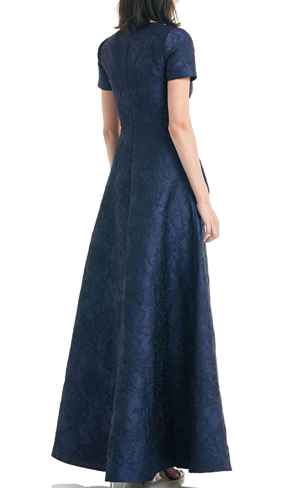Kay Unger 5516713 - V Neck Jacquard A-Line Gown Kay Unger 5516713 - V Neck Jacquard A-Line Gown