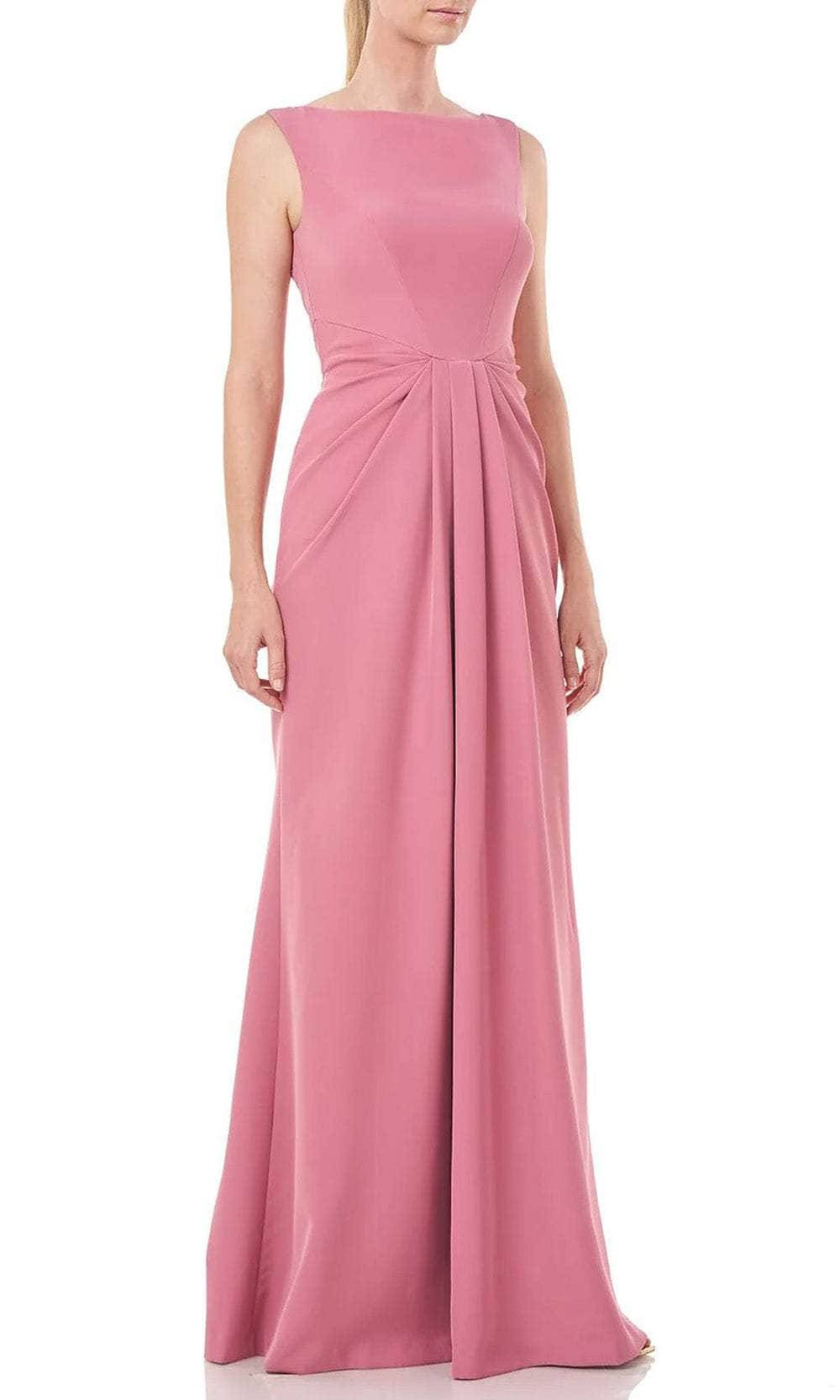 Kay Unger 5517445 Pleated Detail Sleeveless Long Dress – Couture