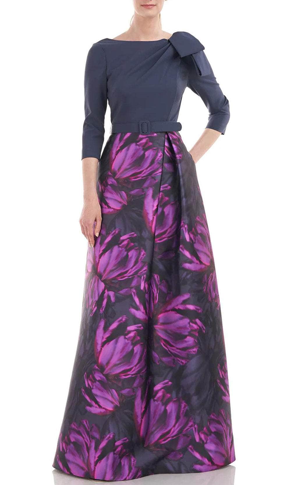 Kay Unger 5518792 - Floral A-Line Evening Dress Kay Unger 5518792 - Floral A-Line Evening Dress