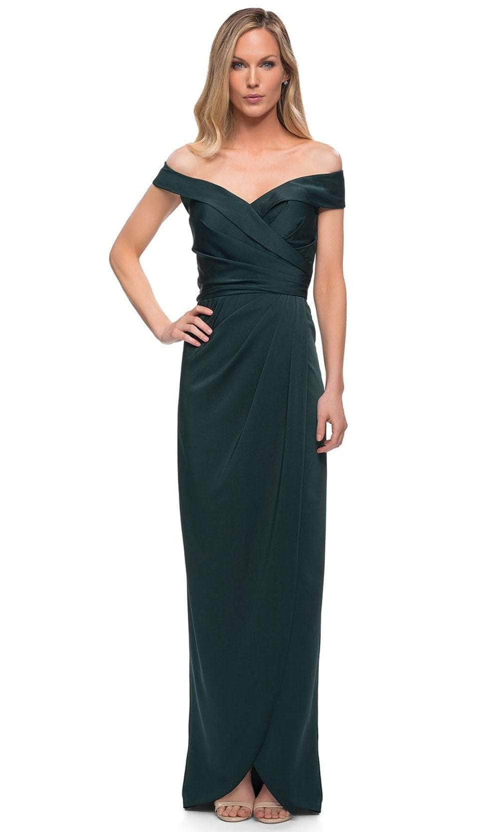 formal ruched dresses Rachel Allan 70751 Dress Gold / 00