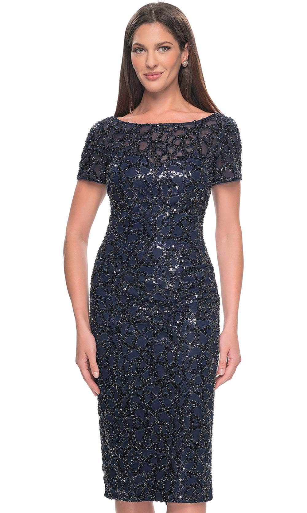 la femme short sequin dress Strappy-Back Short Sequin Hoco Party Dress