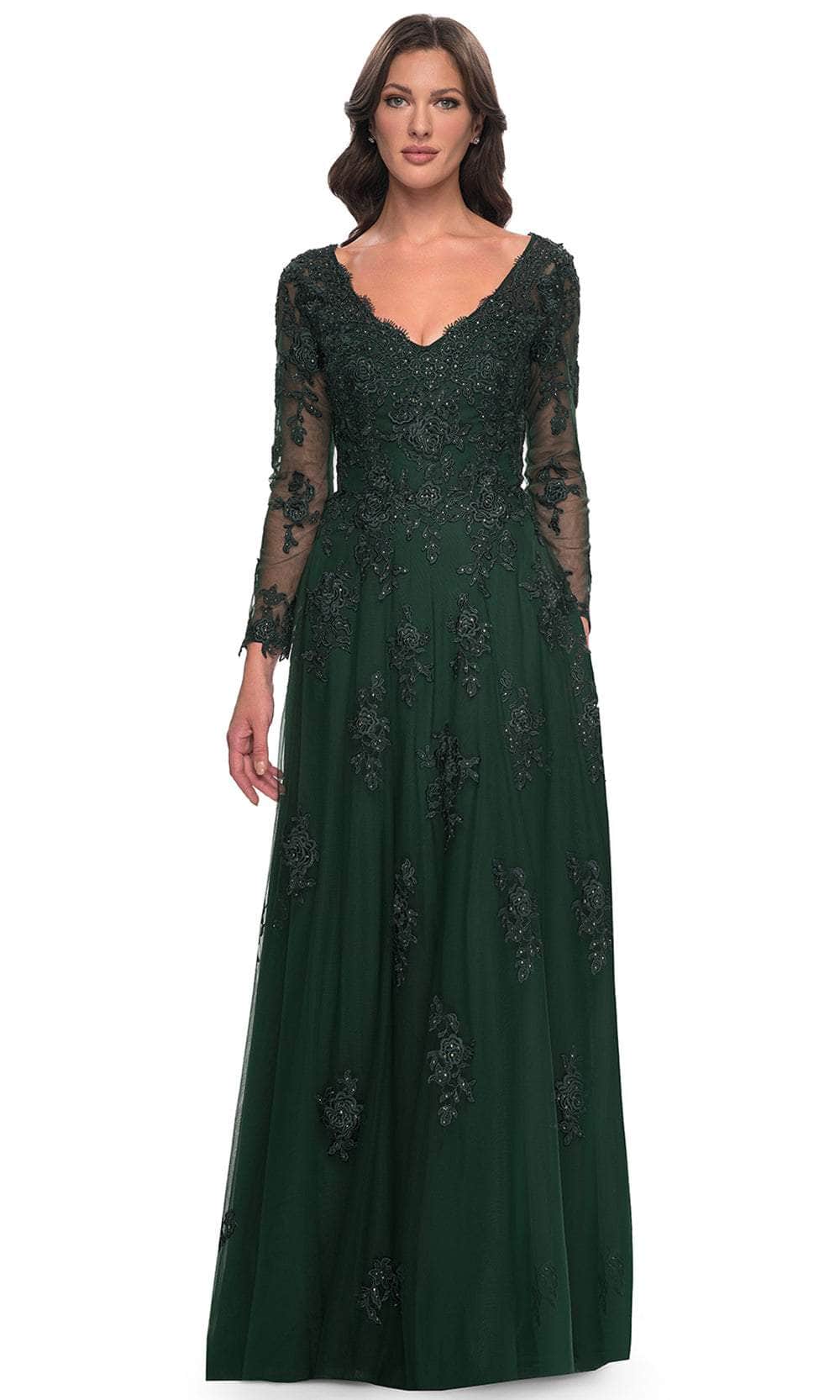 La Femme 30795 Long Sleeve Tulle Evening Dress | Formal Dress Shops 12 / Marine Blue La Femme 30795 Long Sleeve Tulle Evening Dress | Formal Dress Shops 12 / Marine Blue