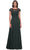 La Femme 31195 - Cap Sleeve Applique Evening Dress Evening Dresses 2 / Emerald