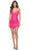 La Femme 31736 - Lace Bustier Cocktail Dress Cocktail Dresses 00 / Neon Pink
