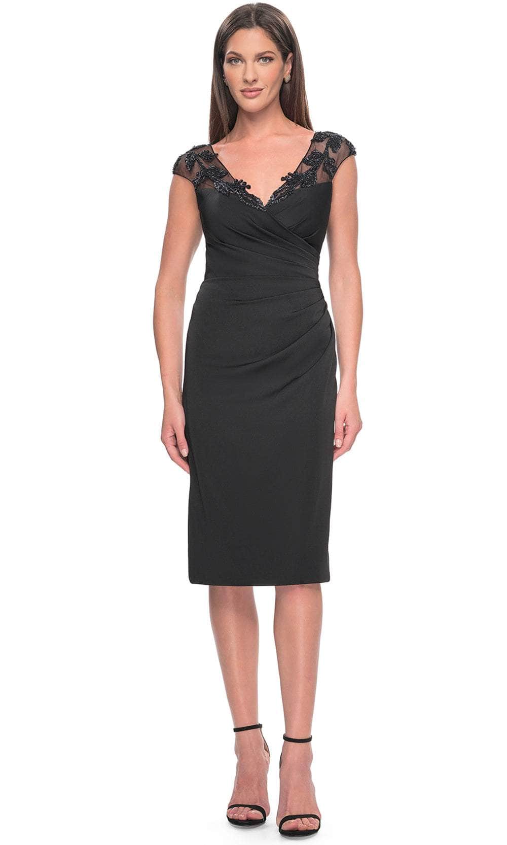 La Femme 31839 - Leaf Knee-Length Formal Dress 18 / Black - Shop La Femme dresses on Couture Candy at CoutureCandy.com La Femme 31839 - Leaf Knee-Length Formal Dress 18 / Black - Shop La Femme dresses on Couture Candy at CoutureCandy.com