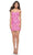 La Femme 31873 - Pattern Sequin Cocktail Dress Cocktail Dresses 00 / Neon Pink
