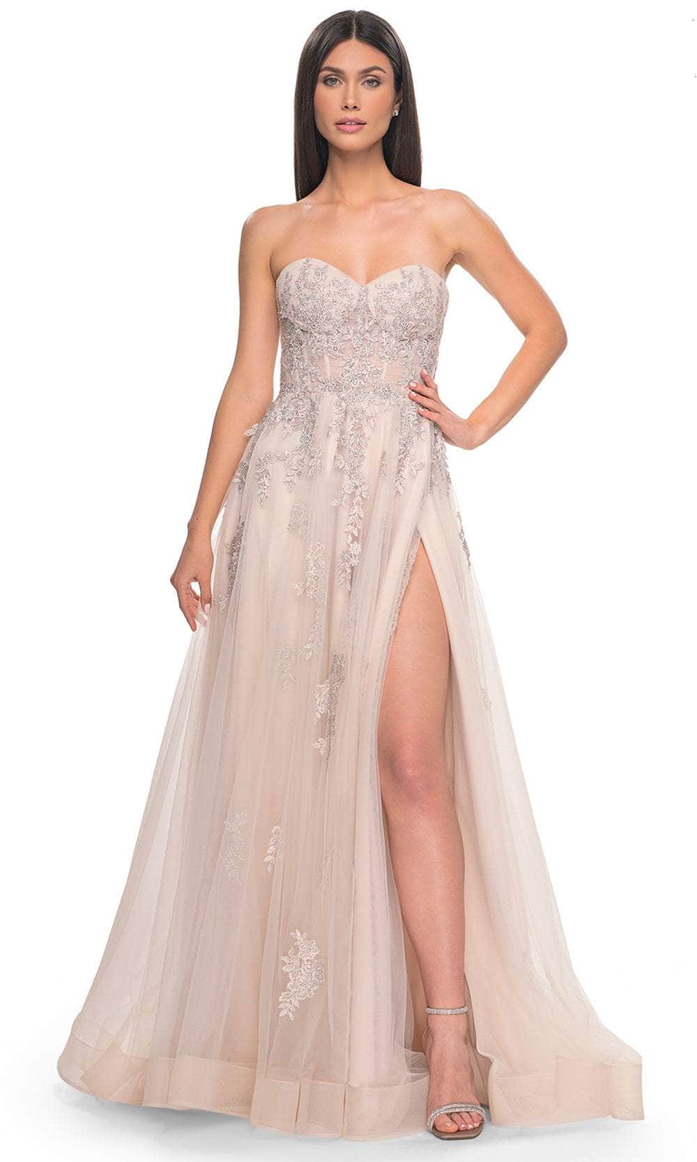 La Femme 32084 - Lace Ornate Sweetheart Prom Dress Couture Candy La Femme 32084 - Lace Ornate Sweetheart Prom Dress Couture Candy