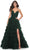 La Femme 32086 - Surplice V-Neck Ruffled Prom Dress Prom Dresses 00 / Dark Emerald