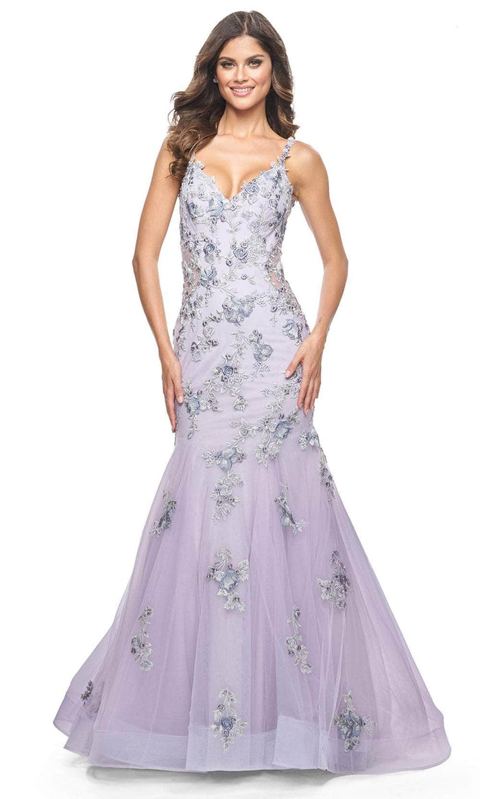 La Femme 32091 - Sleeveless Mermaid Prom Gown Prom Dresses 00 / Lavender Gray