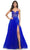 La Femme 32135 - Fishnet Bodice Prom Dress Evening Dresses 00 / Royal Blue