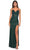 La Femme 32139 - Illusion Floral Prom Dress Evening Dresses 00 / Dark Emerald