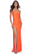 La Femme 32152 - Ruched Cowl Prom Dress Evening Dresses 00 / Bright Orange