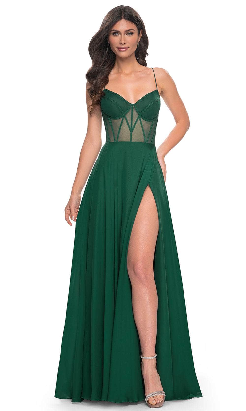 La Femme 32296 High Slit Chiffon Prom Dress | Formal Dress Shops 10 / Black La Femme 32296 High Slit Chiffon Prom Dress | Formal Dress Shops 10 / Black