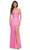 La Femme 32298 - Illusion Back Floral Lace Prom Gown Prom Dresses 00 / Pink