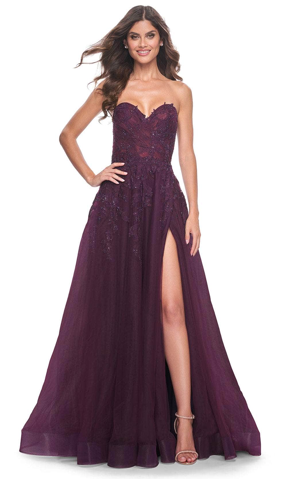 La Femme 32304 Sweetheart Tulle A-Line Prom Gown | Formal Dress Shops 16 / Dark Berry La Femme 32304 Sweetheart Tulle A-Line Prom Gown | Formal Dress Shops 16 / Dark Berry