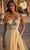 La Femme 32306 - V-Neck Sheer Lace Bodice Prom Dress Evening Dresses 00 / Pale Yellow
