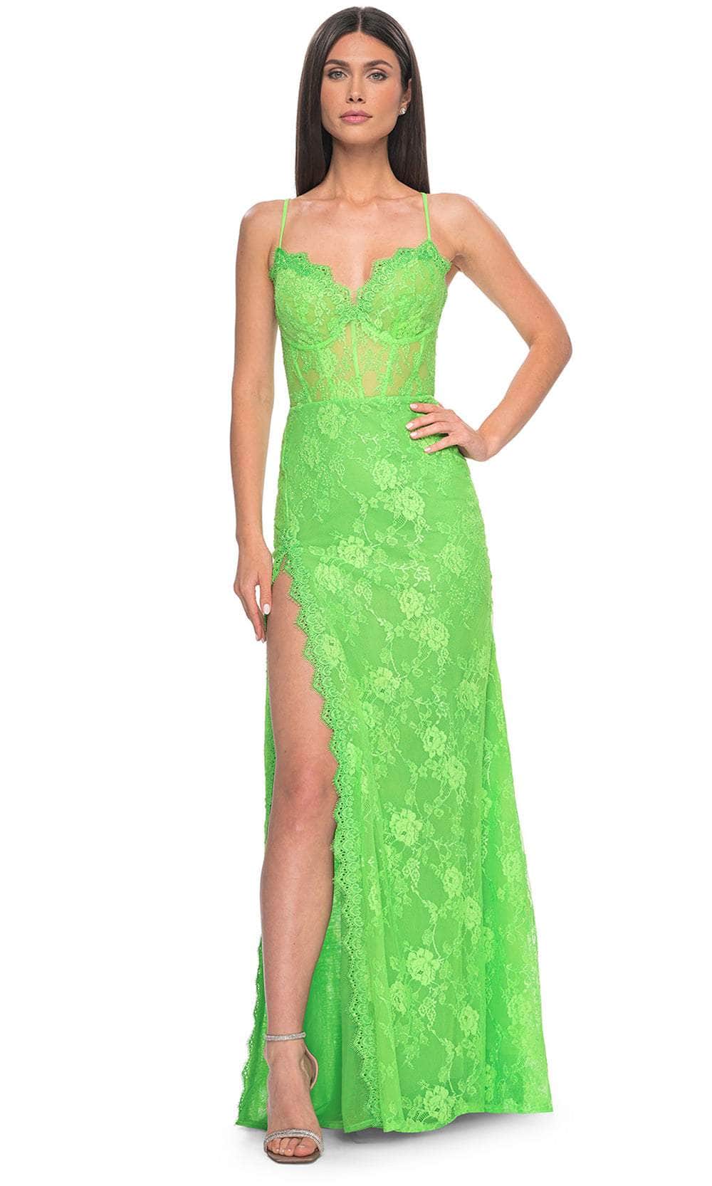La Femme 32441 Floral Lace V-Neck Prom Gown | Formal Dress Shops 10 / Hot Fuchsia La Femme 32441 Floral Lace V-Neck Prom Gown | Formal Dress Shops 10 / Hot Fuchsia