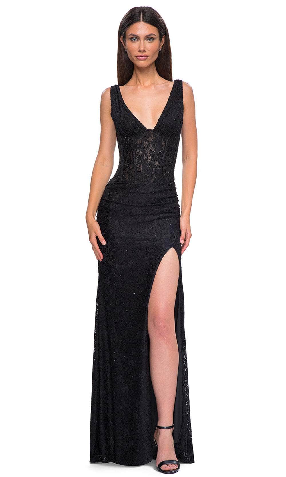 La Femme 32943 Lace Bodice Wide Straps Prom Gown | Formal Dress Shops 14 / Dark Berry La Femme 32943 Lace Bodice Wide Straps Prom Gown | Formal Dress Shops 14 / Dark Berry