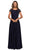 La Femme - Lace Jewel Neck A-Line Dress 28100SC Evening Dresses 12 / Navy