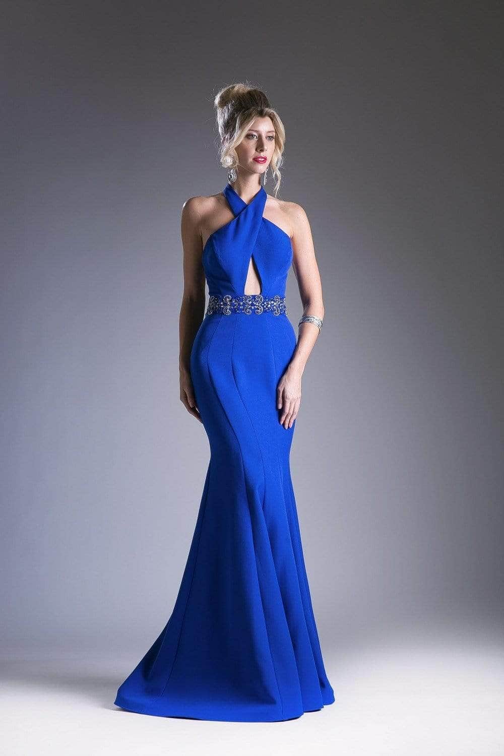 Ladivine 11978 - Scuba Mermaid Dress Halter Neck Evening Gown Ladivine 11978 - Scuba Mermaid Dress Halter Neck Evening Gown