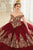 Ladivine 15705 - Off-Shoulder Gold Lace Applique Ballgown Ball Gowns