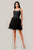 Ladivine 9310 - Embroidered A-line Cocktail Dress Cocktail Dresses XXS / Black