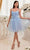 Ladivine 9310 - Embroidered A-line Cocktail Dress Cocktail Dresses XXS / Blue