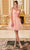 Ladivine 9310 - Embroidered A-line Cocktail Dress Cocktail Dresses XXS / Blush