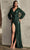 Ladivine B8422 - Sequined Faux Wrap Prom Gown Mother of the Bride Dresses XS / Emerald