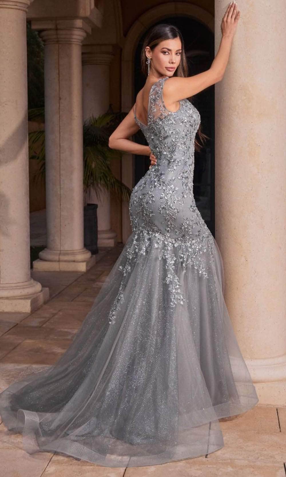 Ladivine CB128 Long Prom Dress - PromGirl Deep Silver / 6 Ladivine CB128 Long Prom Dress - PromGirl Deep Silver / 6