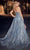 Ladivine CB129 - Strapless Glitter Printed Prom  Gown Prom Dresses