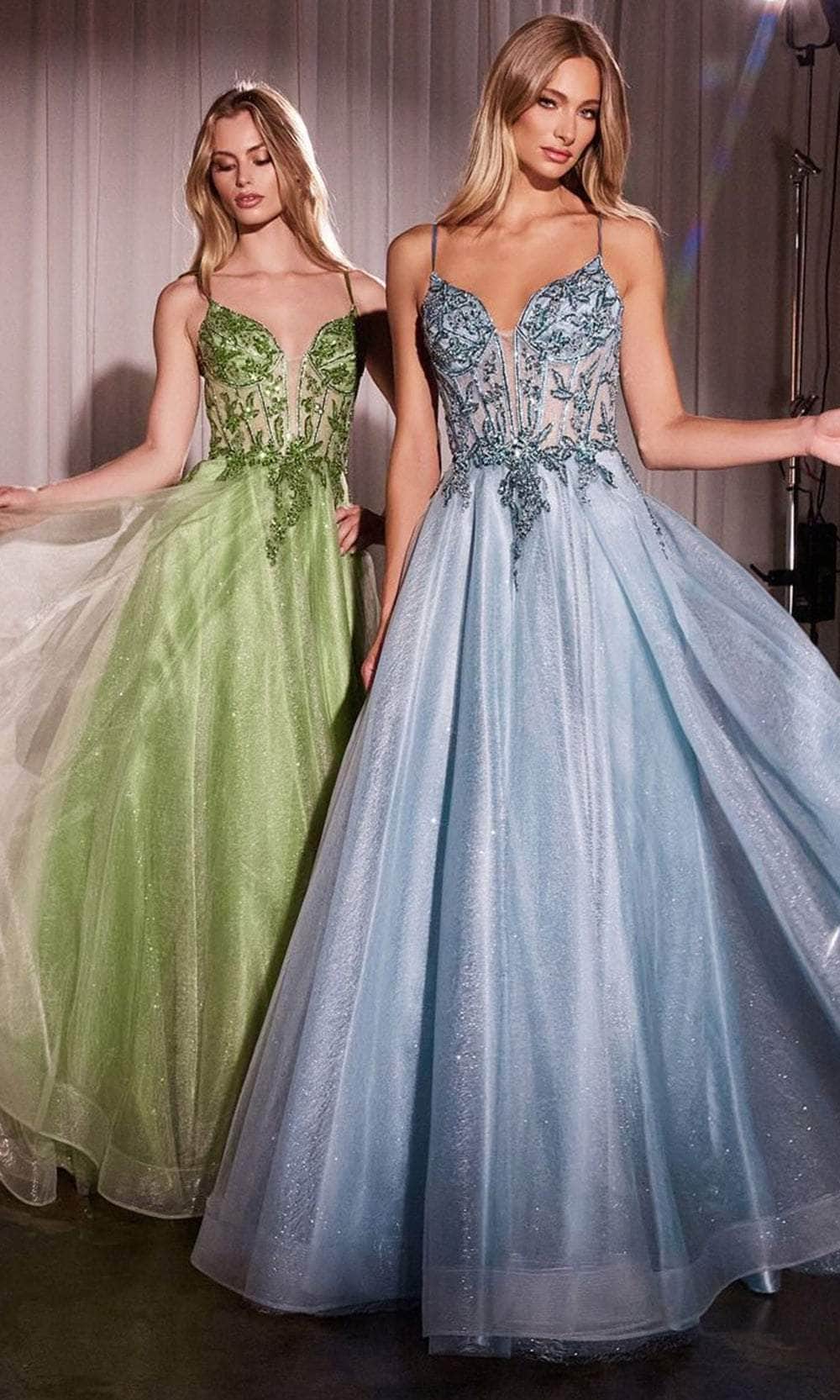 Ladivine CC0881 - Crystal Detailed Long Gown - View 5 | Shop Formal Dress