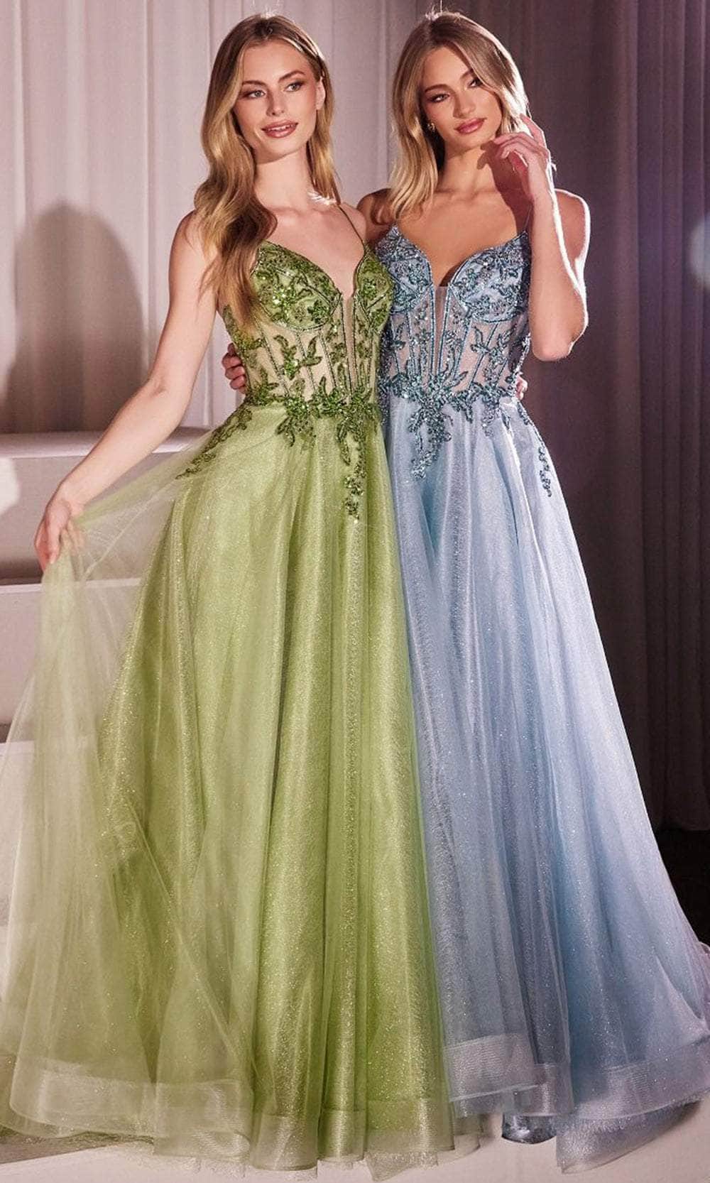 Ladivine CC0881 - Crystal Detailed Long Gown - View 3 | Shop Formal Dress