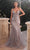Ladivine CC2253 - Plunging Godets Mermaid Evening Gown Prom Dresses 2 / Silver-Nude