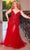 Ladivine CD0214C - V-Neck Mermaid Evening Dress Evening Dresses 16 / Red