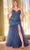 Ladivine CD0214C - V-Neck Mermaid Evening Dress Evening Dresses 16 / Smoky Blue
