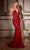 Ladivine CD0216 - Bead Embellished Sheath Gown Special Occasion Dress 2 / Red