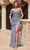 Ladivine CD0219 - Sequin V-Back Evening Dress Prom Dresses 2 / Smoky Blue