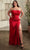 Ladivine CD326C - Strapless Corset Bodice Prom Gown Prom Dresses 16 / Red