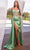 Ladivine CD343 - Strapless Illusion Waist Evening Gown Prom Dresses 2 / Sage