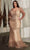 Ladivine CD845C - Beaded Sleeveless Prom Gown Prom Dresses 16 / Rose Gold