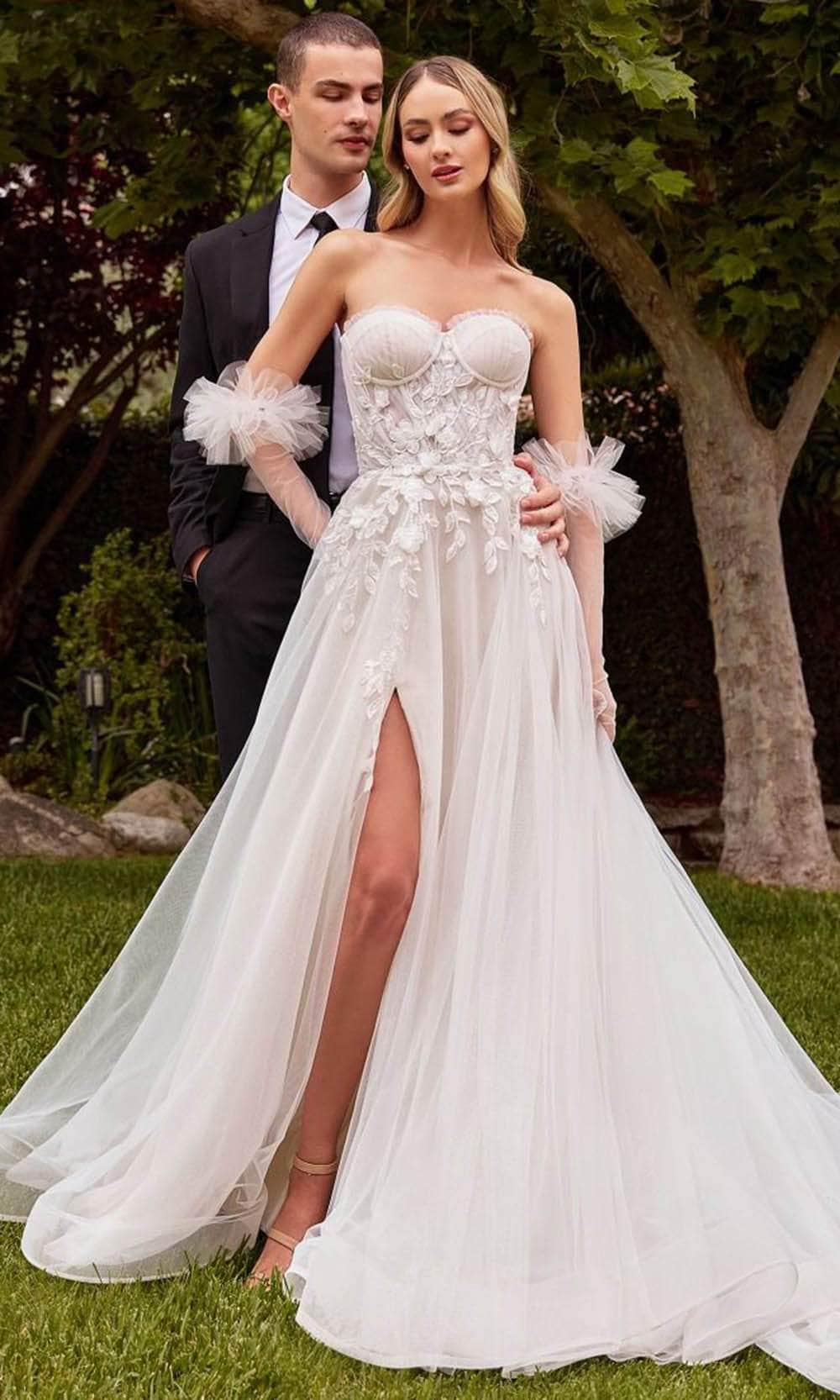 Ladivine CD859W - Strapless Tulle A-line Bridal Gown Ladivine CD859W - Strapless Tulle A-line Bridal Gown