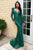 Ladivine CD989 - Long Sleeve Glitter Evening Dress Prom Dresses 6 / Emerald-