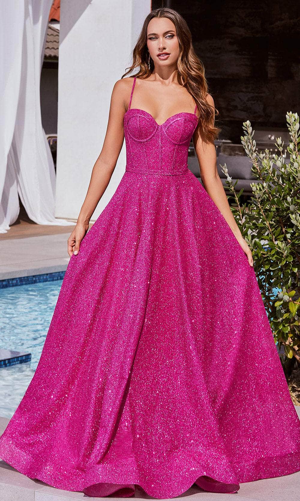boned evening dresses Strapless Long Prom Dress with Lace-Up Back Paris Blue / 6
