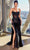 Ladivine CDS489 - Strapless Sheath Evening Dress Pageant Dresses 2 / Black