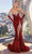 Ladivine CP639 - Crystal Bead Sheath Evening Dress Pageant Dresses 2 / Red
