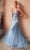 Ladivine D145 - Floral Beaded Trumpet Prom Gown Prom Dresses 2 / Lt Blue