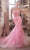 Ladivine D145 - Floral Beaded Trumpet Prom Gown Prom Dresses 2 / Pink